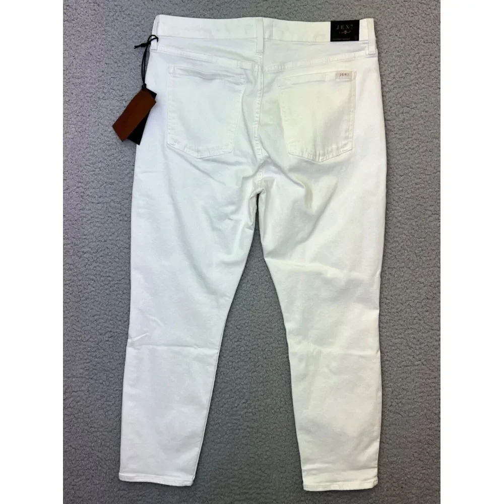 7 FOR ALL MANKIND Jen 7 Womens Sz 10 Cropped‎ Skinny White 30x25
